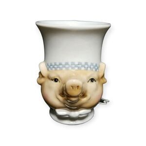 Department 56 Jam Bon Porcelain‎ Chef Pig 3D Pedestal Coffee Mug Cup